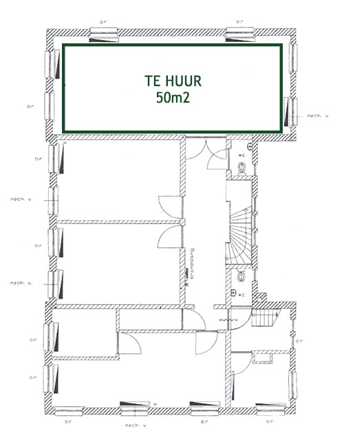 Plattegrond eerste verdieping - Ondernemershuys Oldambt