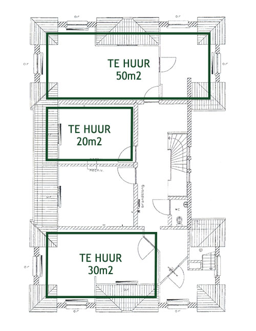 Plattegrond tweede verdieping - Ondernemershuys Oldambt